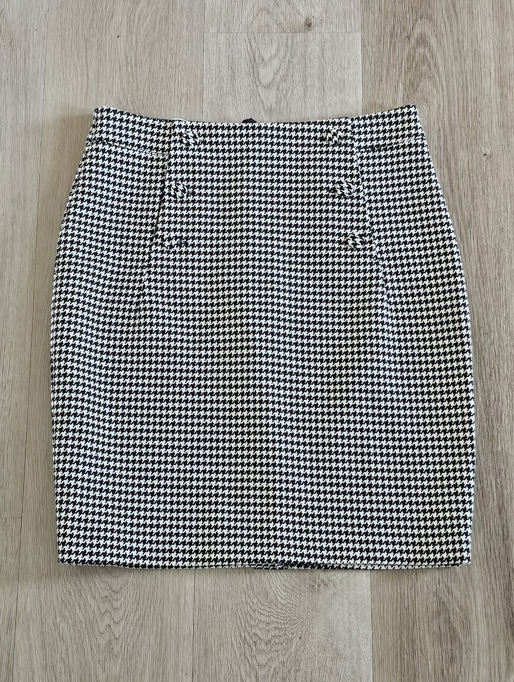 H&M Black White Houndstooth Pencil Skirt Women’s Size 6